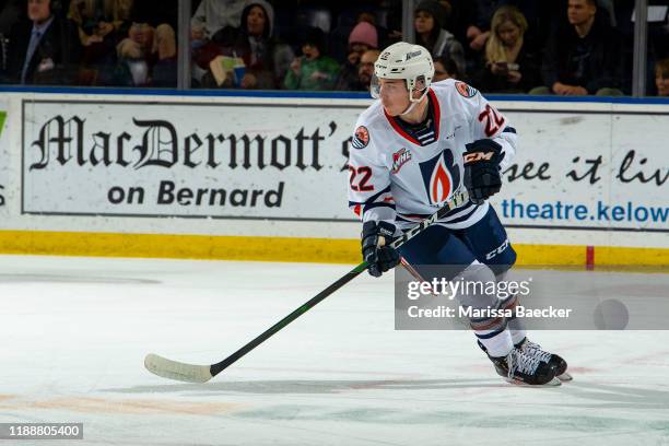 Martin Lang of the Kamloops Blazers skates against the Kelowna Rockets at Prospera Place on November 16, 2019 in Kelowna, Canada.