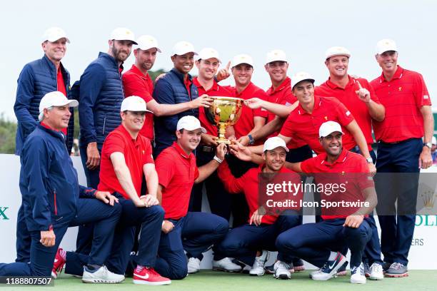 Team USA pose for a photo during the final round of The Presidents Cup at Royal Melbourne Golf Club on December 15, 2019 in Melbourne, Australia.