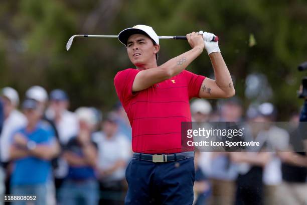 Rickie Fowler of team USA during the final round of The Presidents Cup at Royal Melbourne Golf Club on December 15, 2019 in Melbourne, Australia.