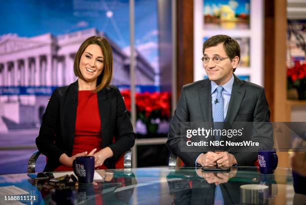 Pictured: -- Heidi Przybyla, NBC News Correspondent, and Peter Baker Chief White House Correspondent, The New York Times, appear on Meet the Press"...