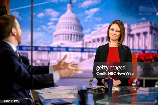 Pictured: -- Moderator Chuck Todd and Heidi Przybyla, NBC News Correspondent, appear on Meet the Press" in Washington, D.C., Sunday, December 15,...