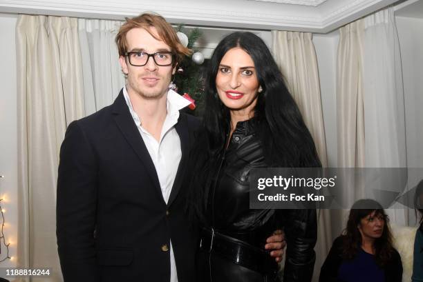 Thibault Perez and Sylvie Ortega Munos attend Fauchon Pastry 2019 Collection Unveiling Hotel Fauchon on November 19, 2019 in Paris, France.