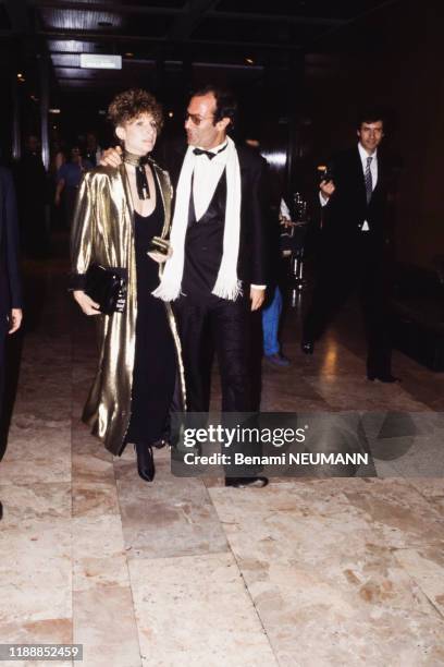 Barbra Steisand et Arnon Milchan à Jérusalem, Israël le 6 avril 1984.