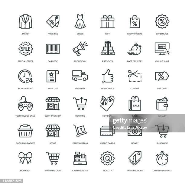 stockillustraties, clipart, cartoons en iconen met zwarte vrijdag icon set - dress