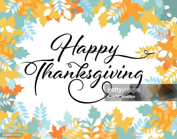 ilustrações de stock, clip art, desenhos animados e ícones de thanksgiving border - happy thanksgiving banner