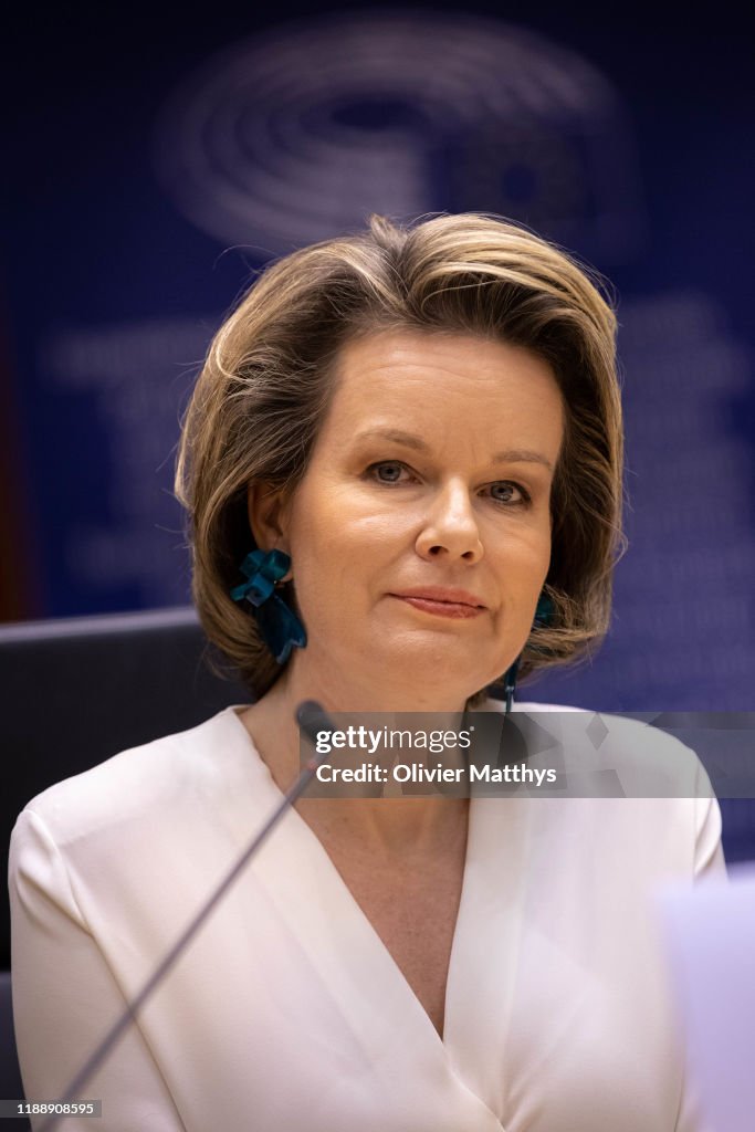 Queen Mathilde Of Belgium Delivers A Speech At The 30th Anniversary Of The UN Convention On The Rights Of The Child In Europe