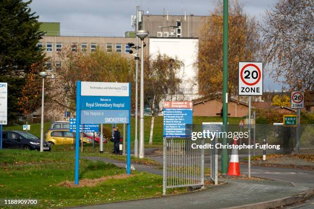 General view of The Royal Shrewsbury Hospital on November 20, 2019 in Shrewsbury, England. The Royal Shrewsbury Hospital is one of the sites run by...