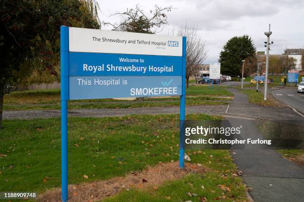 General view of The Royal Shrewsbury Hospital on November 20, 2019 in Shrewsbury, England. The Royal Shrewsbury Hospital is one of the sites run by...
