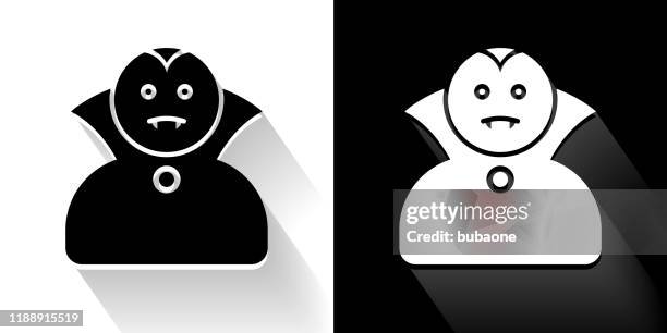 dracula black and white icon with long shadow - dracula stock illustrations