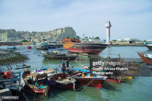 gwadar harbor landscape - balochistan stock pictures, royalty-free photos & images