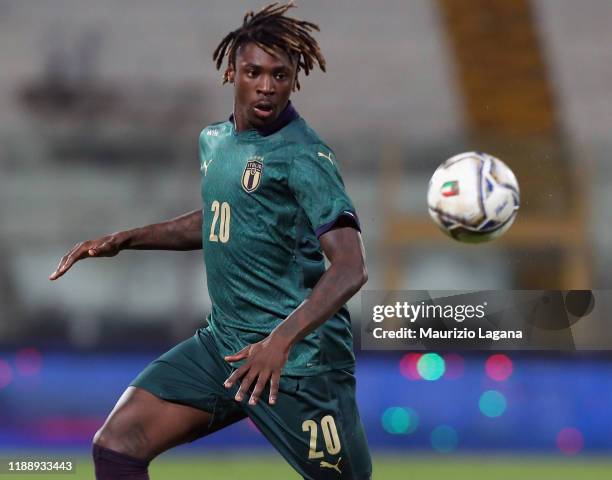 Moise Kean of Italy during the UEFA U21 European Championship Qualifier match between Italy and Armenia at Stadio Angelo Massimino on November 19,...