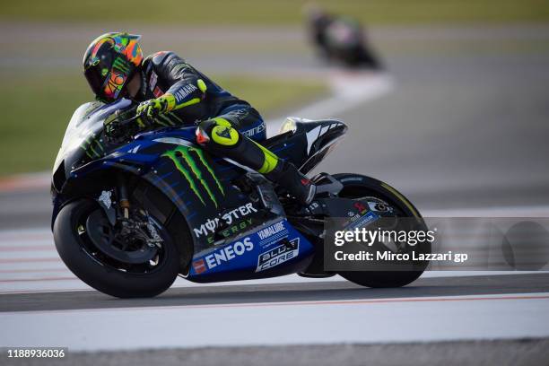 Valentino Rossi of Italy and Yamaha Factory Racing rounds the bend during the MotoGP Tests in Valencia at Ricardo Tormo Circuit on November 20, 2019...