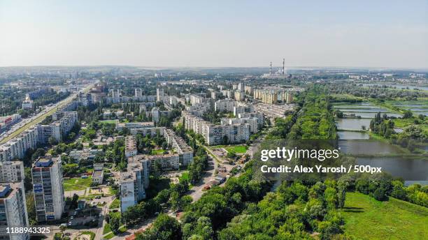 aerial view of city of kursk, russia - years since the battle of kursk stockfoto's en -beelden