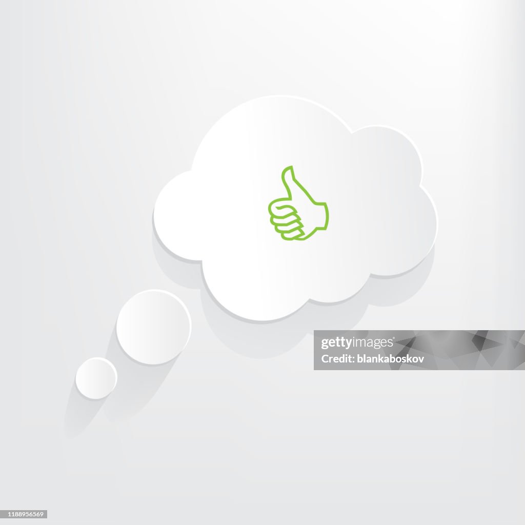 3D Thought Bubble Thumbs Up Icon