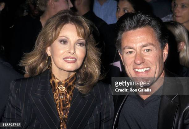 Actress Raquel Welch and husband Richard Palmer attend the Spring 2001 Fashion Week: Escada Fashion Show on September 12, 2000 at Pier 92 in New York...