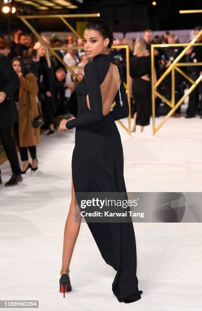 Ella Balinska attends the "Charlie's Angels" UK Premiere at The Curzon Mayfair on November 20, 2019 in London, England.