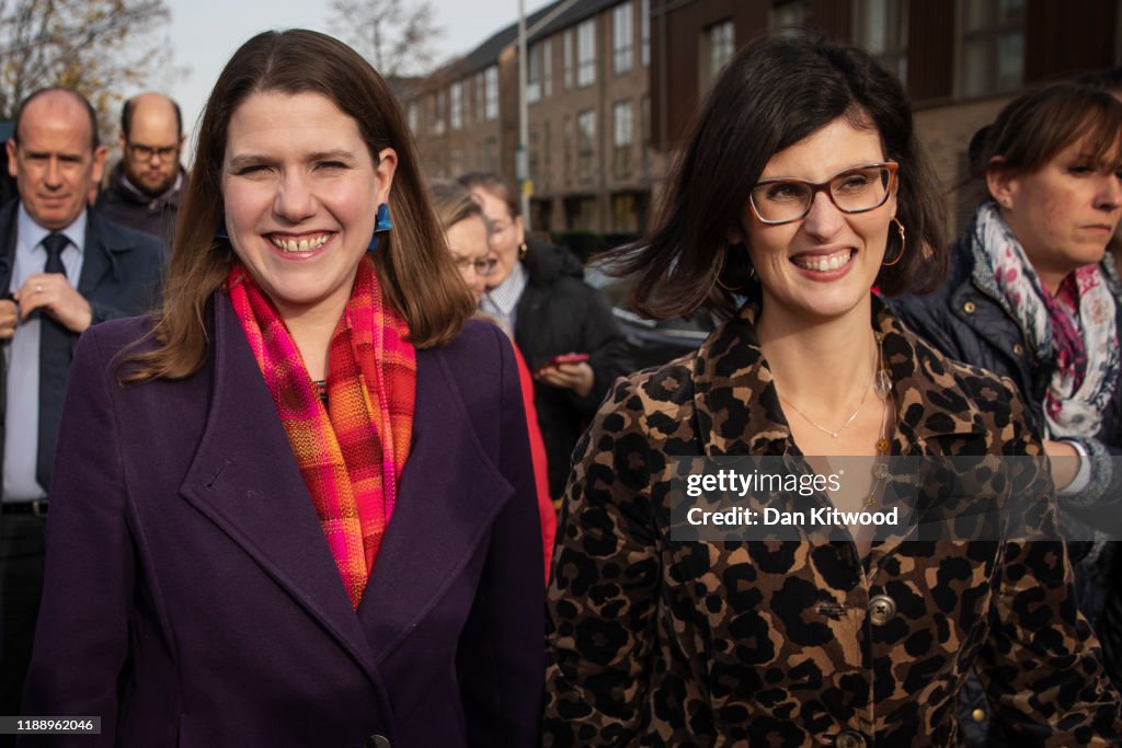 Jo Swinson Makes A Campaign Visit To A Primary School In Cambridge