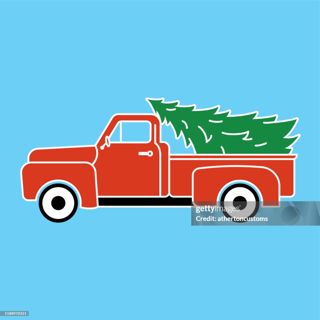 Red Truck Weihnachten Illustration