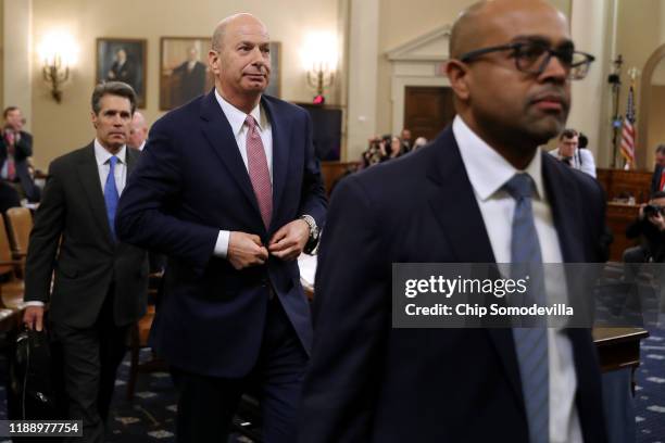 Gordon Sondland , the U.S ambassador to the European Union, leaves after testifying to the House Intelligence Committee in the Longworth House Office...