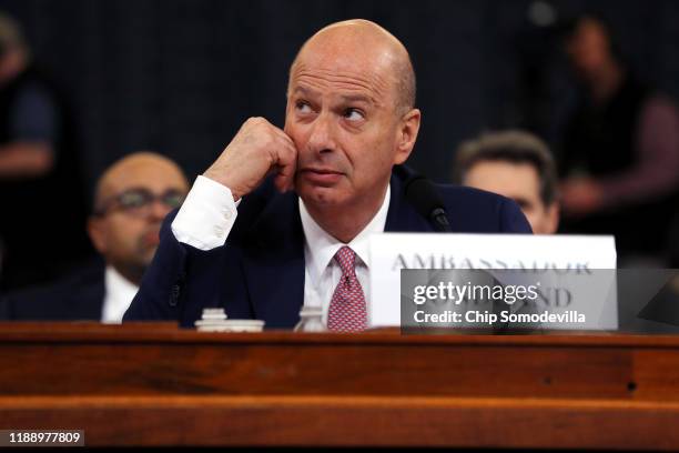 Gordon Sondland, the U.S ambassador to the European Union, testifies before the House Intelligence Committee in the Longworth House Office Building...