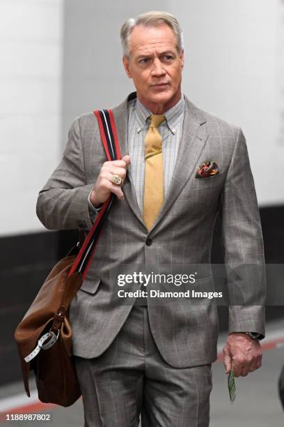 Fox Sports analyst Daryl Johnston enters the stadium prior to a game between the Miami Dolphins and Cleveland Browns on November 24, 2019 at...