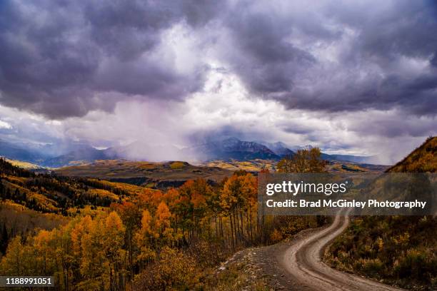 colorado stormy autumn mountain - san juan mountains stock-fotos und bilder