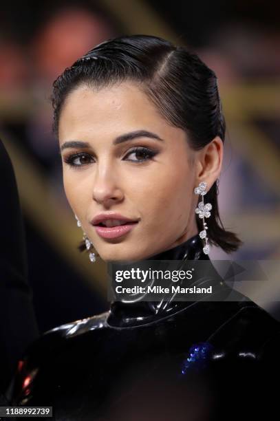 Naomi Scott attends the "Charlies Angels" UK Premiere at The Curzon Mayfair on November 20, 2019 in London, England.