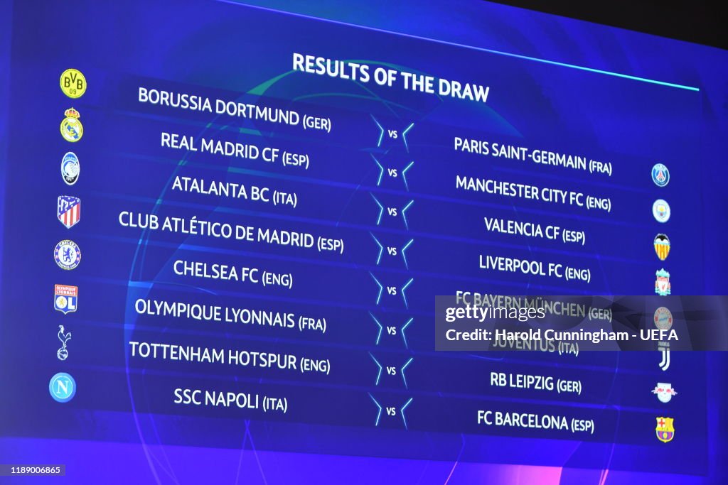 UEFA Champions League 2019/20 Round of 16 Draw