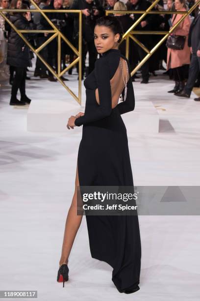 Ella Balinska attends the "Charlie's Angels" UK Premiere at The Curzon Mayfair on November 20, 2019 in London, England.