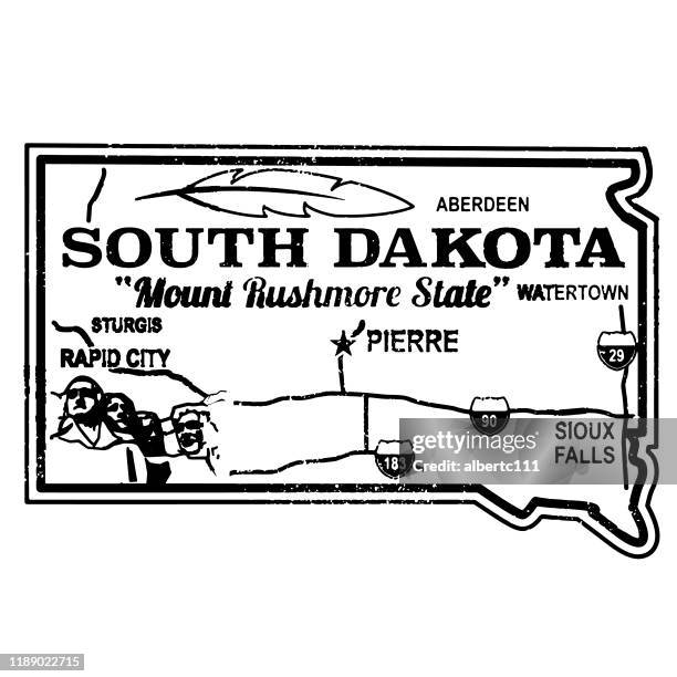 retro south dakota travel stamp - sturgis south dakota stock illustrations
