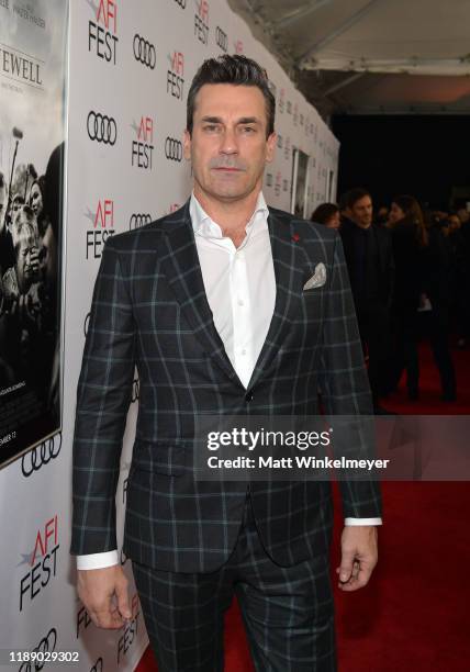 Jon Hamm attends the "Richard Jewell" premiere during AFI FEST 2019 Presented By Audi at TCL Chinese Theatre on November 20, 2019 in Hollywood,...