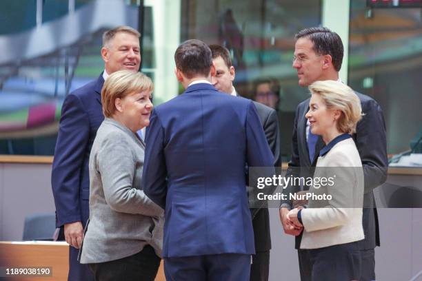 Angela Merkel, Chancellor of Germany, Mark Rutte Prime Minister of The Netherlands, Ursula von der Leyen President of European Commission, Juri Ratas...