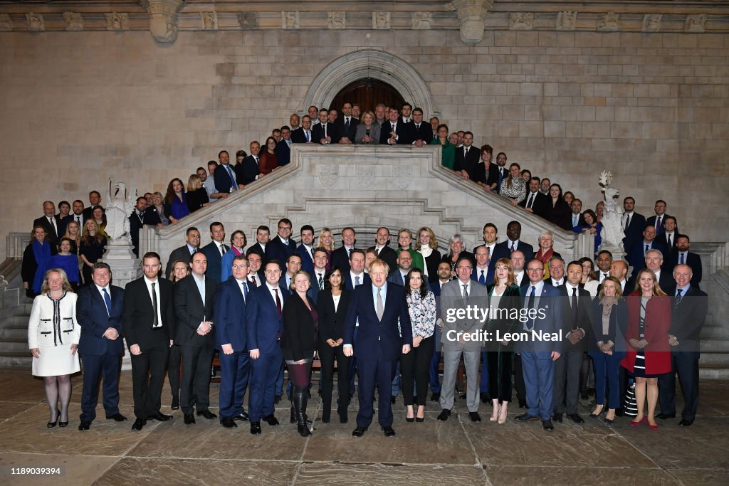 Newly-elected Conservative MPs Are Pictured With Leader Boris Johnson