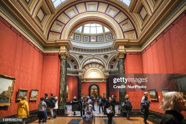 Visitors inside the National Gallery in London, United Kingdom on 12 December, 2019.