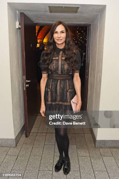 Famke Janssen attends the press night after party for "Girl From The North Country" at Cafe at the Crypt on December 16, 2019 in London, England.