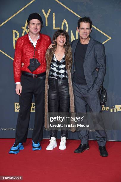 Lars Eidinger, Tom Tykwer and his wife Marie Steinmann attend the 3rd season "Babylon Berlin" TV series world premiere at Zoo Palast on December 16,...