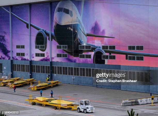 The Boeing 737 factory is seen on December 16, 2019 in Renton, Washington. The company announced it is suspending production of the plane, which has...