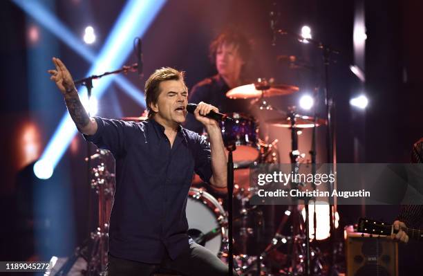 Campino and the band "Die Toten Hosen" attend the tv show "Menschen 2019 - der ZDF Jahresrueckblick" on December 16, 2019 at Phoenixstudio in...