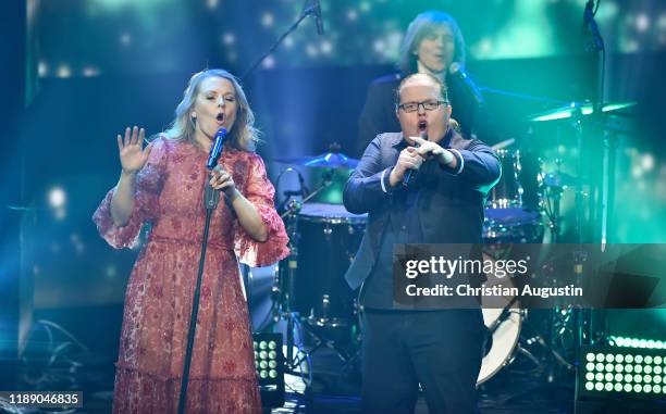 Patricia Kelly and Angelo Kelly from the Kelly Family attend the tv show "Menschen 2019 - der ZDF Jahresrueckblick" on December 16, 2019 at...