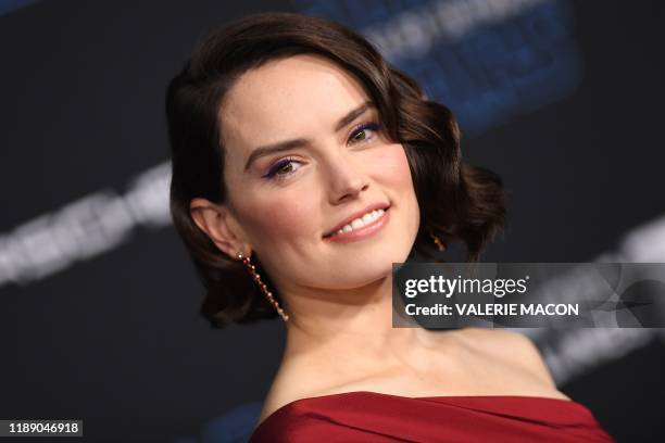English actress Daisy Ridley arrives for the world premiere of Disney's "Star Wars: Rise of Skywalker" at the TCL Chinese Theatre in Hollywood,...
