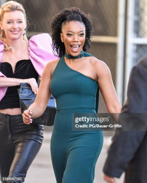 Naomi Ackie is seen at Jimmy Kimmel Live to promote "Star Wars: The Rise of Skywalker" on December 16, 2019 in Los Angeles, California.