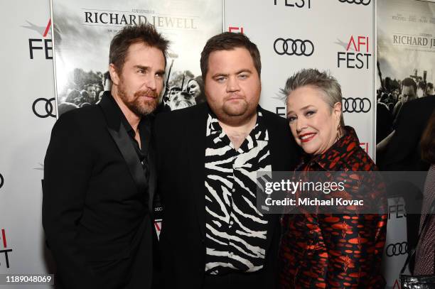 Sam Rockwell, Paul Walter Hauser and Kathy Bates attend the "Richard Jewell" premiere during AFI FEST 2019 Presented By Audi at TCL Chinese Theatre...