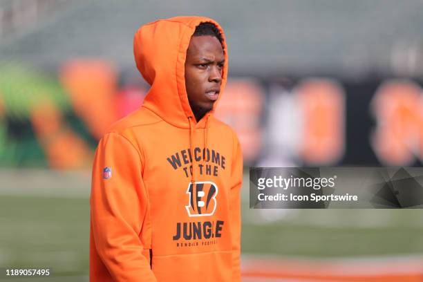 Cincinnati Bengals wide receiver John Ross warms up before the game against the New England Patriots and the Cincinnati Bengals on December 15th...