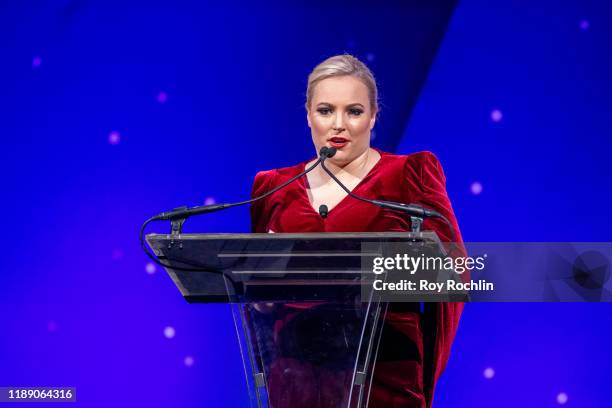 Host Meghan McCain on stage during the 29th Annual Achilles Gala Honoring president and CEO of Cinga David Cordani with "Volunteer of the Year Award"...
