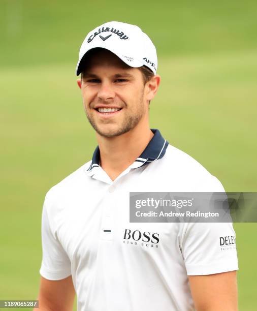 Thomas Detry of Belguim looks on during Day One of the DP World Tour Championship Dubai at Jumeirah Golf Estates on November 21, 2019 in Dubai,...