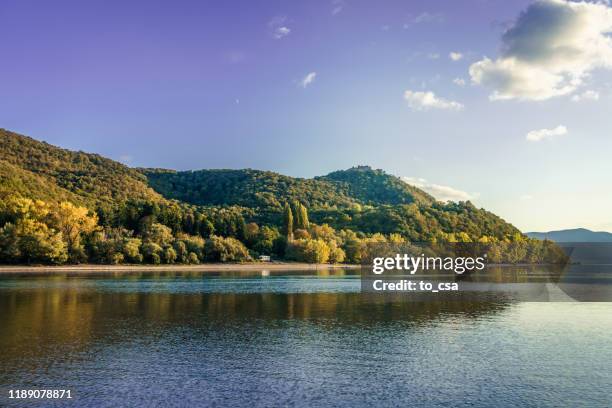 danube river in fall - beautiful blue danube stock pictures, royalty-free photos & images