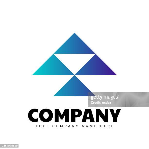 abstract triangle shape logo sign - triangle logo design stock illustrations