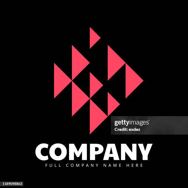 abstract triangle shape logo sign - arrow logo stock illustrations