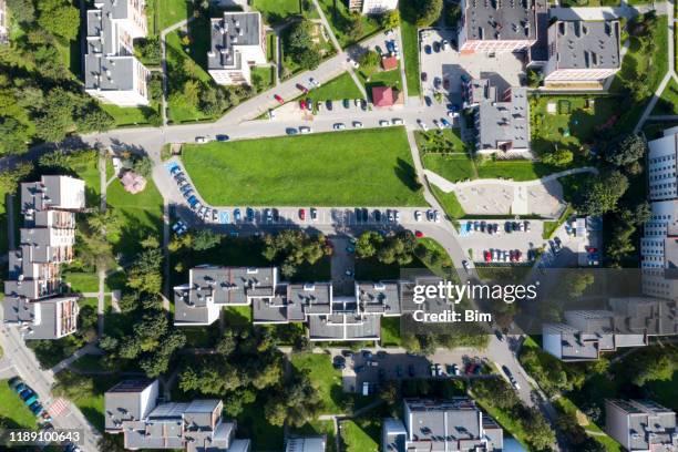 housing development from above - poland city stock pictures, royalty-free photos & images