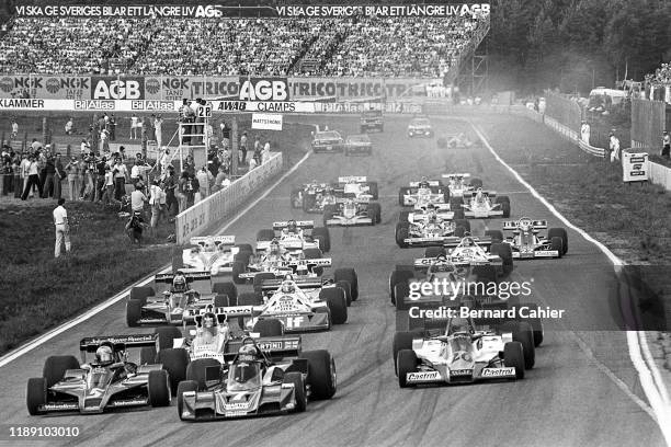 John Watson, Mario Andretti, Jody Scheckter, James Hunt, Jacques Laffite, Brabham-Alfa Romeo BT45, Lotus-Ford 78, Wolf-Ford WR1, McLaren-Ford M26,...